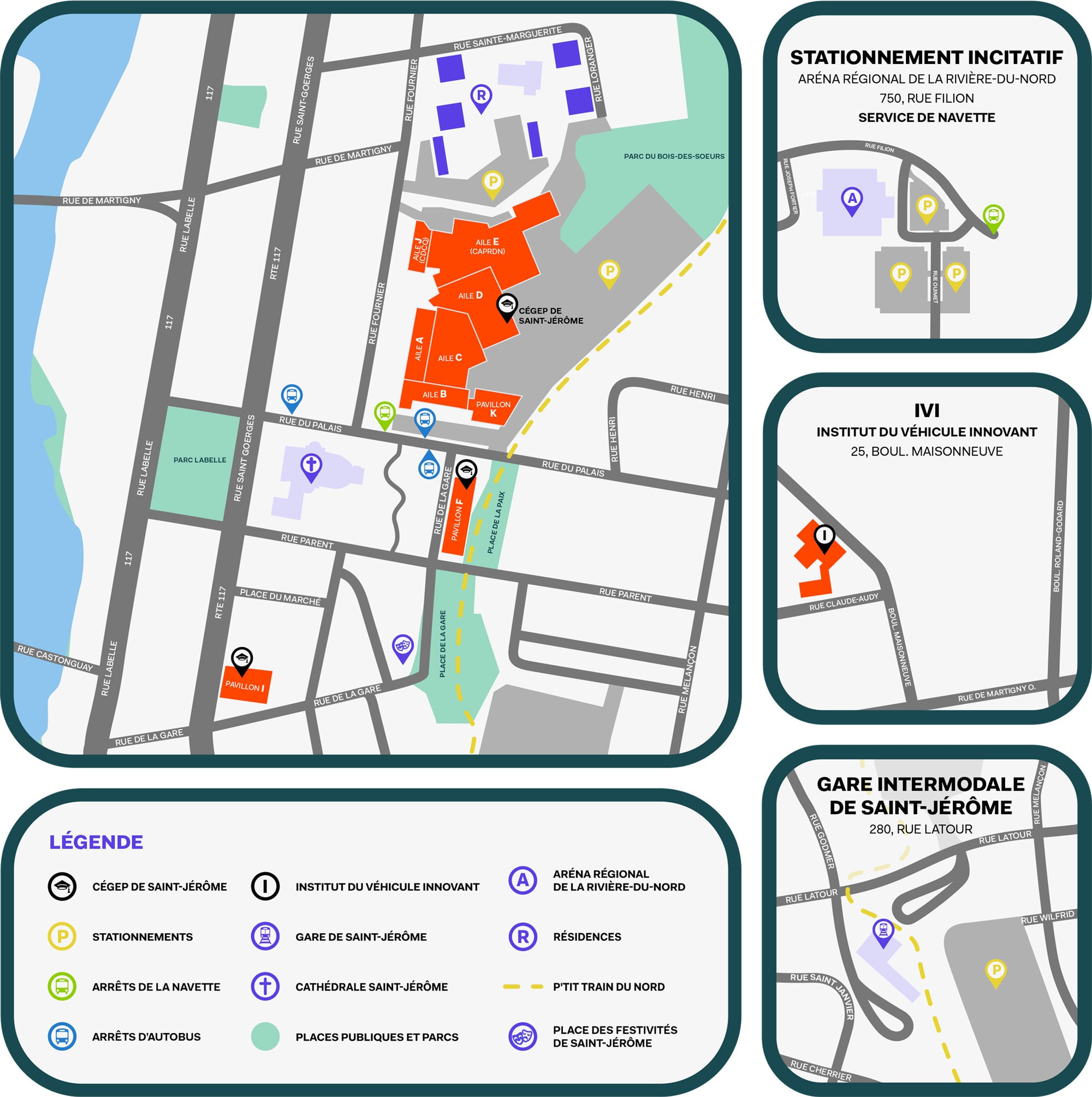 Plan du campus du Cégep de Saint-Jérôme