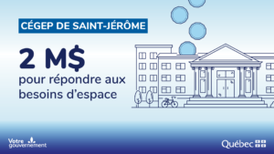 Infographie annonçant le montant de la subvention. 