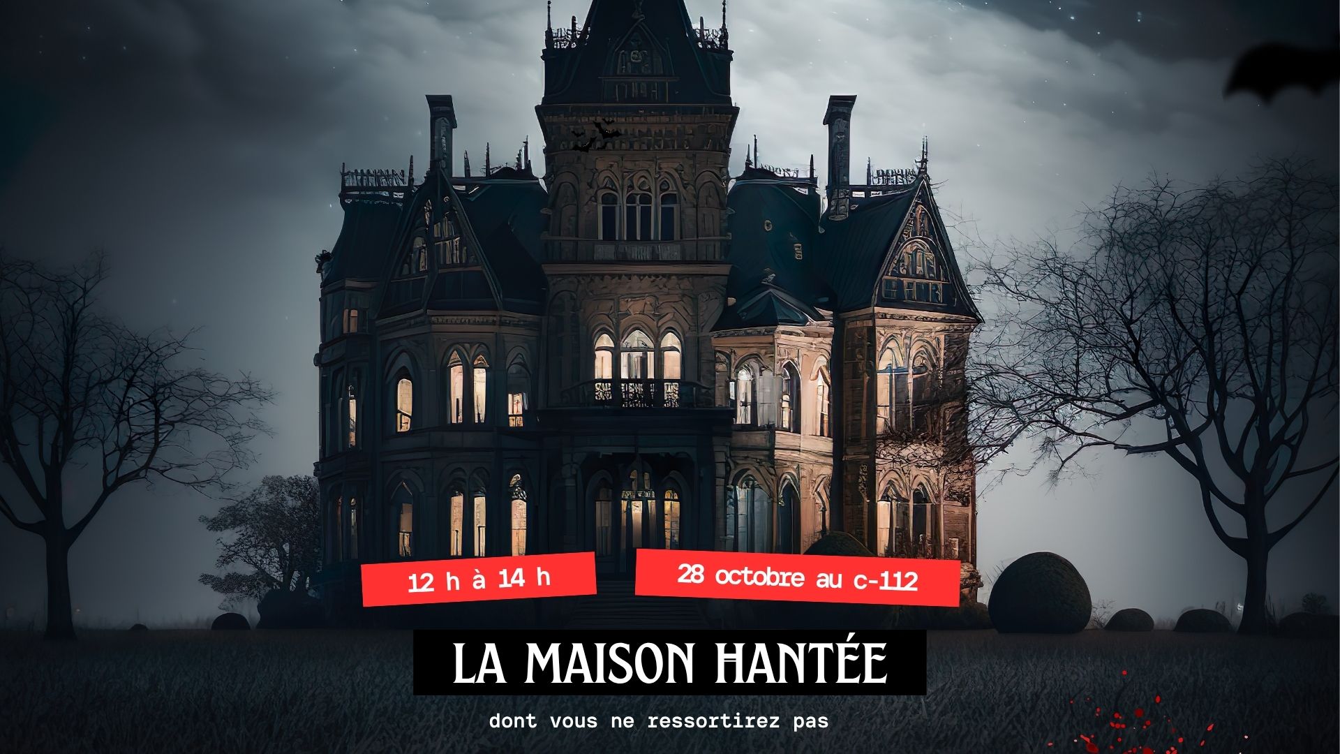 Affiche Halloween Séjour Noir Rouge (Présentation)